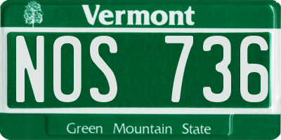 VT license plate NOS736