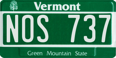 VT license plate NOS737