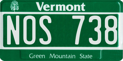 VT license plate NOS738