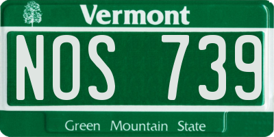 VT license plate NOS739