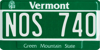 VT license plate NOS740