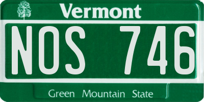 VT license plate NOS746