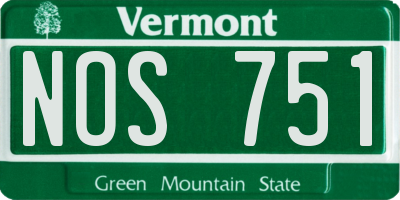 VT license plate NOS751