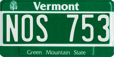 VT license plate NOS753