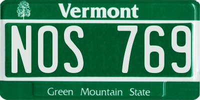 VT license plate NOS769