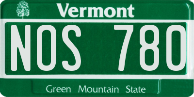 VT license plate NOS780