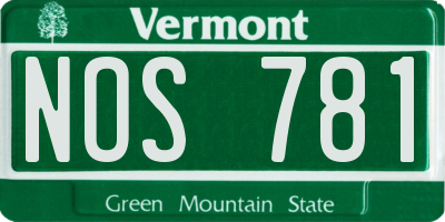 VT license plate NOS781
