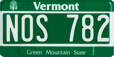 VT license plate NOS782