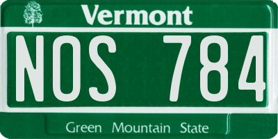 VT license plate NOS784