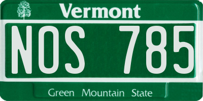 VT license plate NOS785
