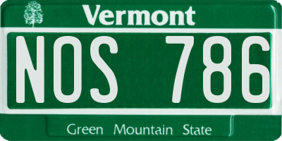 VT license plate NOS786