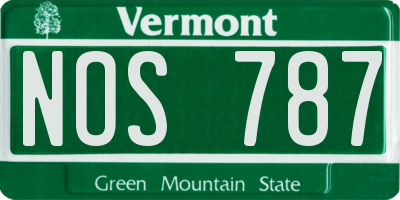 VT license plate NOS787