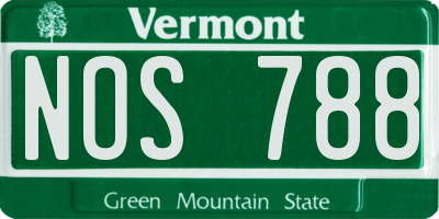 VT license plate NOS788