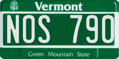 VT license plate NOS790
