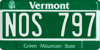 VT license plate NOS797