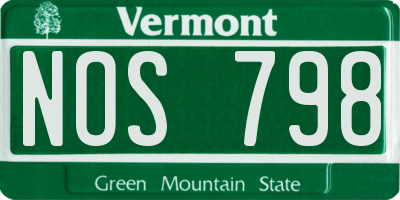 VT license plate NOS798