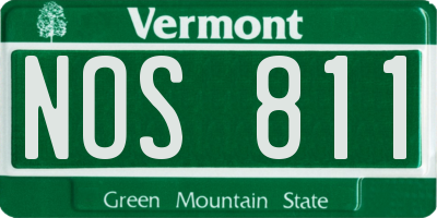 VT license plate NOS811