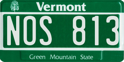 VT license plate NOS813
