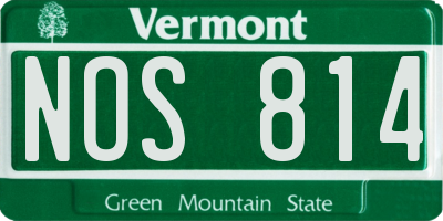VT license plate NOS814
