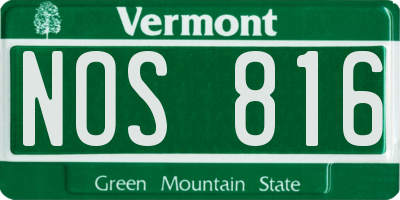 VT license plate NOS816