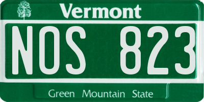 VT license plate NOS823