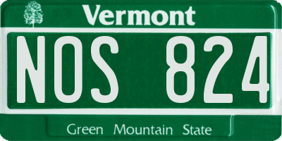 VT license plate NOS824