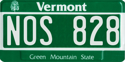 VT license plate NOS828