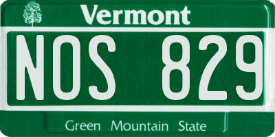 VT license plate NOS829