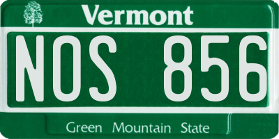 VT license plate NOS856