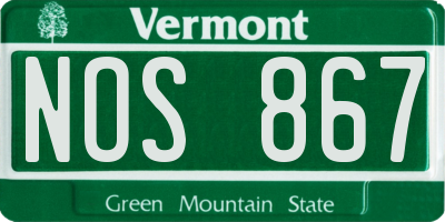 VT license plate NOS867