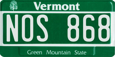 VT license plate NOS868