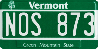 VT license plate NOS873