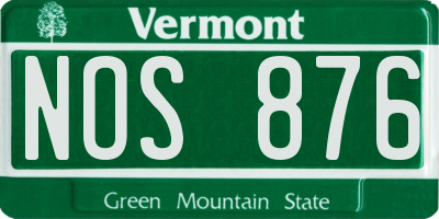 VT license plate NOS876