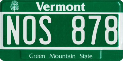 VT license plate NOS878
