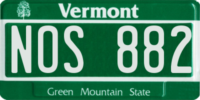 VT license plate NOS882