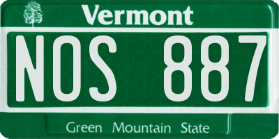 VT license plate NOS887