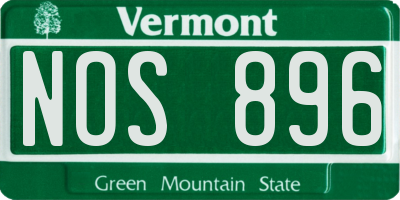 VT license plate NOS896