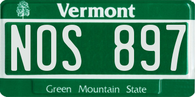 VT license plate NOS897