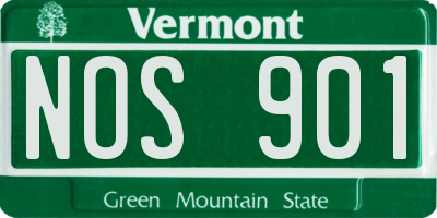 VT license plate NOS901
