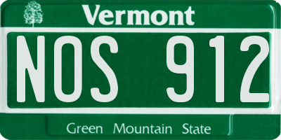 VT license plate NOS912