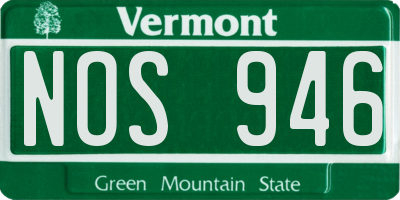 VT license plate NOS946