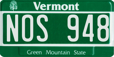 VT license plate NOS948