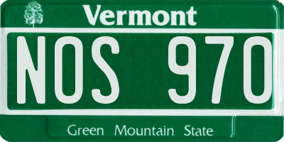 VT license plate NOS970