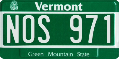 VT license plate NOS971