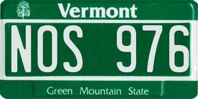 VT license plate NOS976