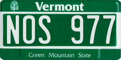 VT license plate NOS977