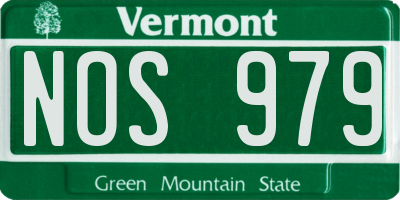 VT license plate NOS979