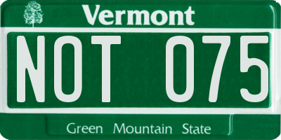 VT license plate NOT075