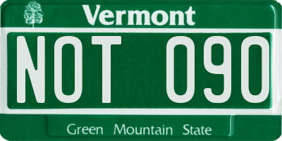 VT license plate NOT090