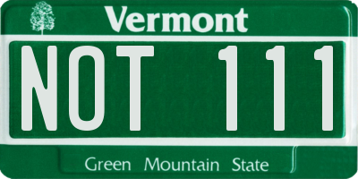 VT license plate NOT111